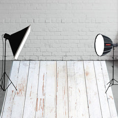 Light Blue And White Gradient Wood Fabric Floor Backdrop - Layoris