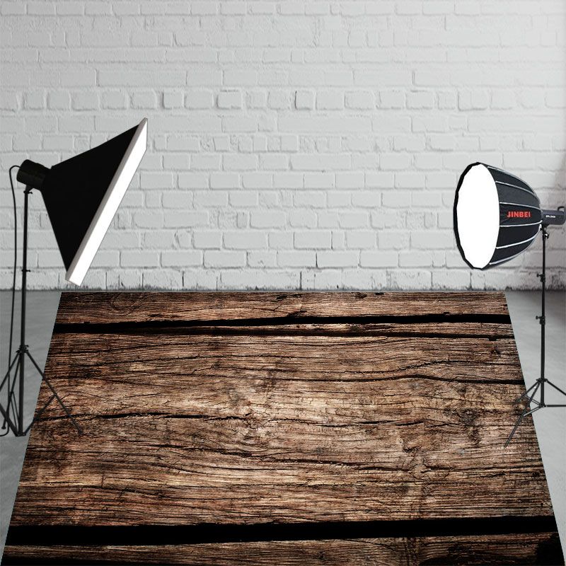 Old Wooden Planks Rustic Style Fabric Floor Backdrop - Layoris