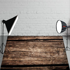Old Wooden Planks Rustic Style Fabric Floor Backdrop - Layoris