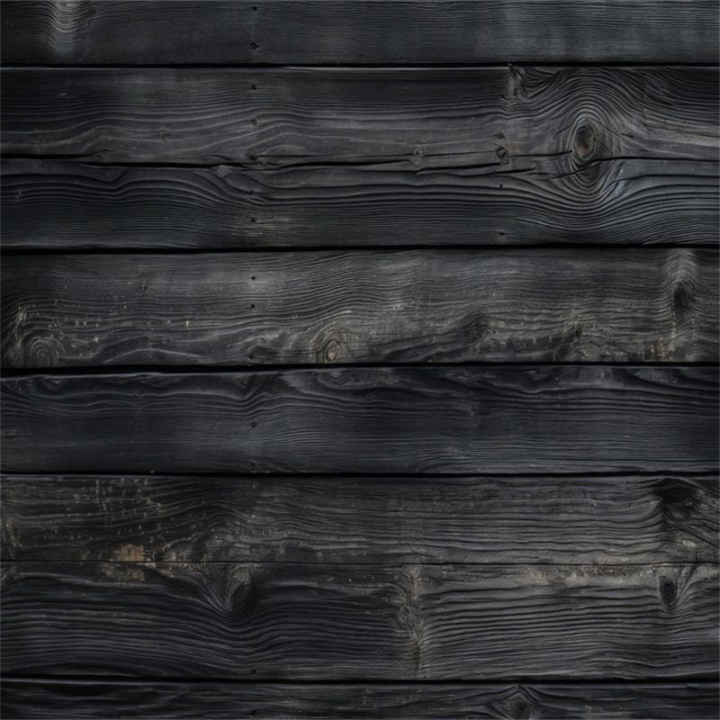 Black Old Wood Plank Texture Fabric Floor Backdrop - Layoris
