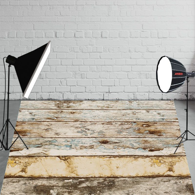 Decayed Old Wooden Planks Fabric Floor Backdrop - Layoris