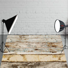 Decayed Old Wooden Planks Fabric Floor Backdrop - Layoris
