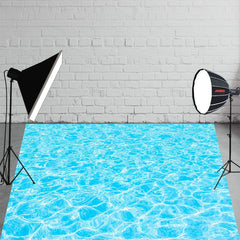 Teal Leaves Portrait Fabric Floor Backdrop - Layoris