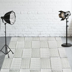 Gray Woven Textured Fabric Floor Backdrop - Layoris