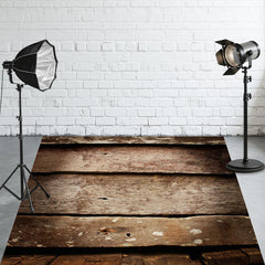Brown Old Wood Plank Fabric Floor Backdrop - Layoris
