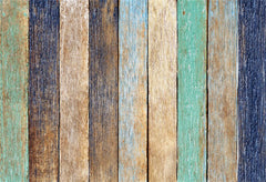 Blue Gradient Old Wood Plank Fabric Floor Backdrop - Layoris