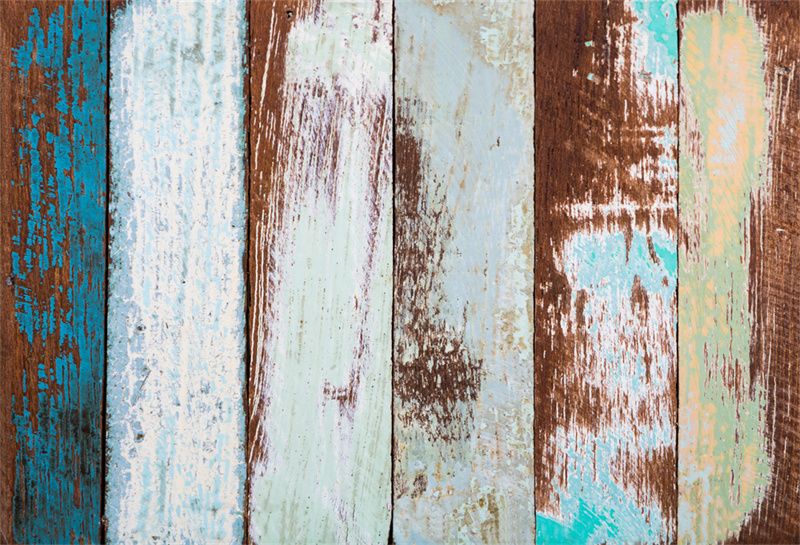 Blue Brown Wooden Fabric Floor Backdrop - Layoris