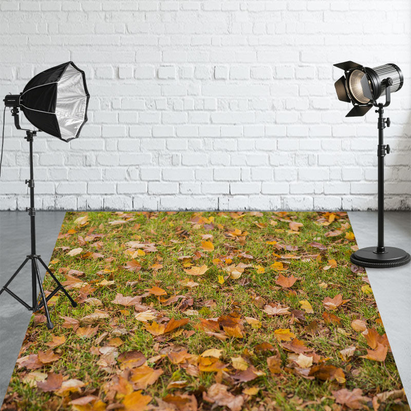 Autumn Maple Leaves Fabric Floor Backdrop - Layoris