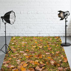 Autumn Maple Leaves Fabric Floor Backdrop - Layoris