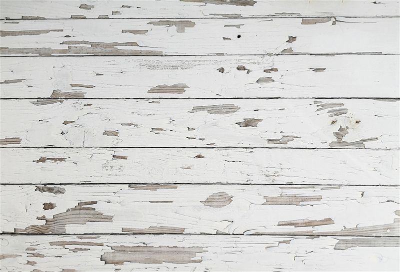 Peeling White Wood Fabric Floor Backdrop - Layoris