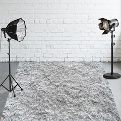 Light Gray Wool Fabric Floor Backdrop - Layoris