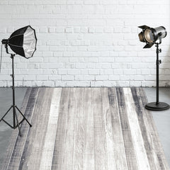 Gray Gradient Wood Texture Fabric Floor Backdrop - Layoris
