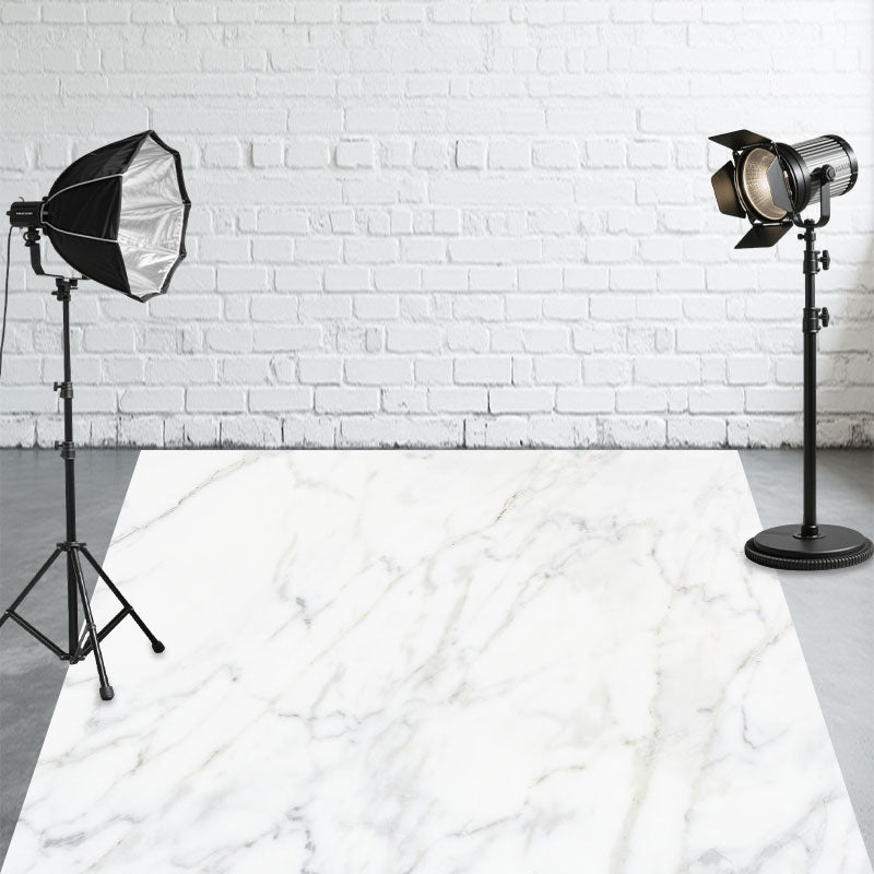 White Marble Texture Fabric Floor Backdrop - Layoris