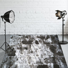 Brick Road Footprints In The Snow Floor Backdrop - Layoris