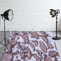 Stone Road Snow Fabric Floor Backdrop - Layoris