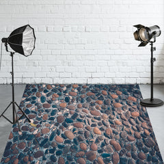 Warm River Stones Fabric Floor Backdrop - Layoris