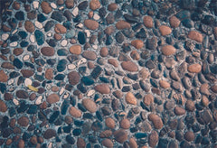 Warm River Stones Fabric Floor Backdrop - Layoris