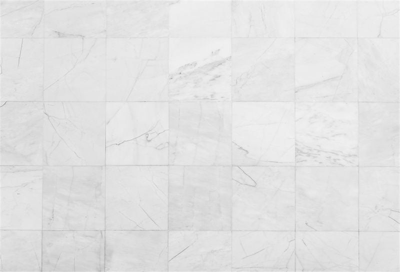 Light Grey Checkered Marble Fabric Floor Backdrop - Layoris