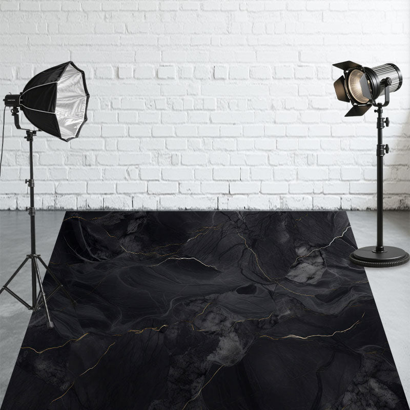 Black Marble Texture Fabric Floor Backdrop - Layoris