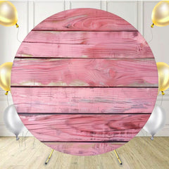 Pink Old Wooden Planks Circle Backdrop - Layoris