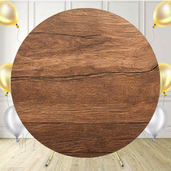 Brown Cracked Wooden Planks Circle Backdrop - Layoris