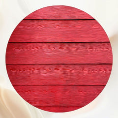 Red Modern Wooden Texture Round Backdrop - Layoris