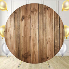 Rustic Style Brown Wood Texture Round Backdrop - Layoris