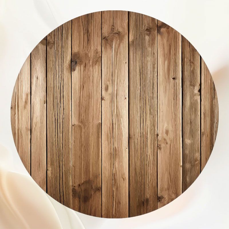 Rustic Style Brown Wood Texture Round Backdrop - Layoris