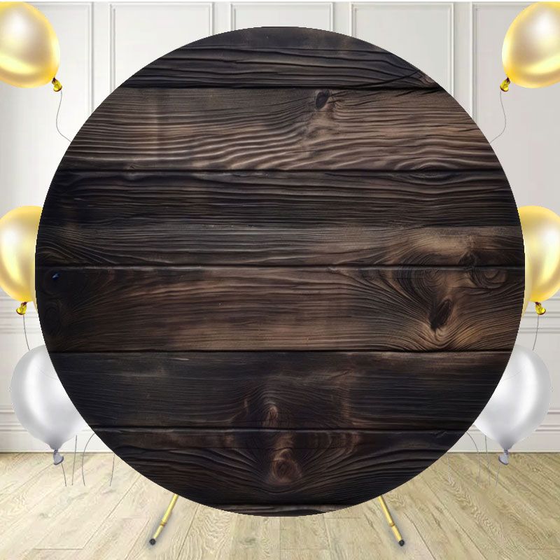 Coffee Color Gradient Wood Circle Backdrop - Layoris