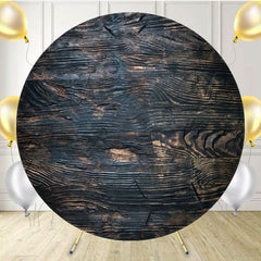 Dark Brown Texture Abstract Wood Round Backdrop - Layoris