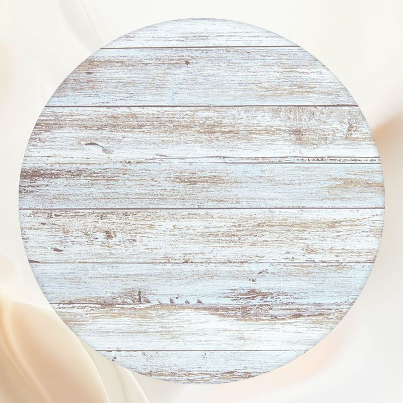 Blue And White Wood Plank Texture Round Backdrop - Layoris