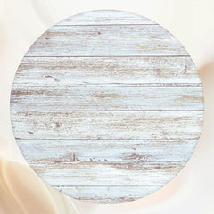 Blue And White Wood Plank Texture Round Backdrop - Layoris