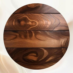 Coffee Cream Style Wooden Board Round Backdrop - Layoris
