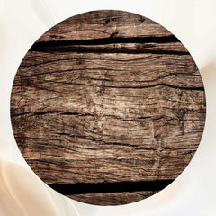 Old Wooden Planks Rustic Style Round Backdrop - Layoris