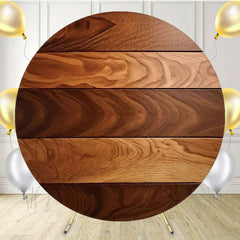 Brown Coffee Color Interwoven Wood Round Backdrop - Layoris
