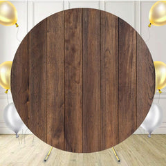 Classic Brown Wood Texture Circle Backdrop - Layoris