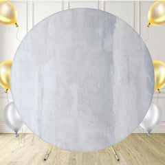 Light Blue Gradient Cement Wall Round Backdrop - Layoris