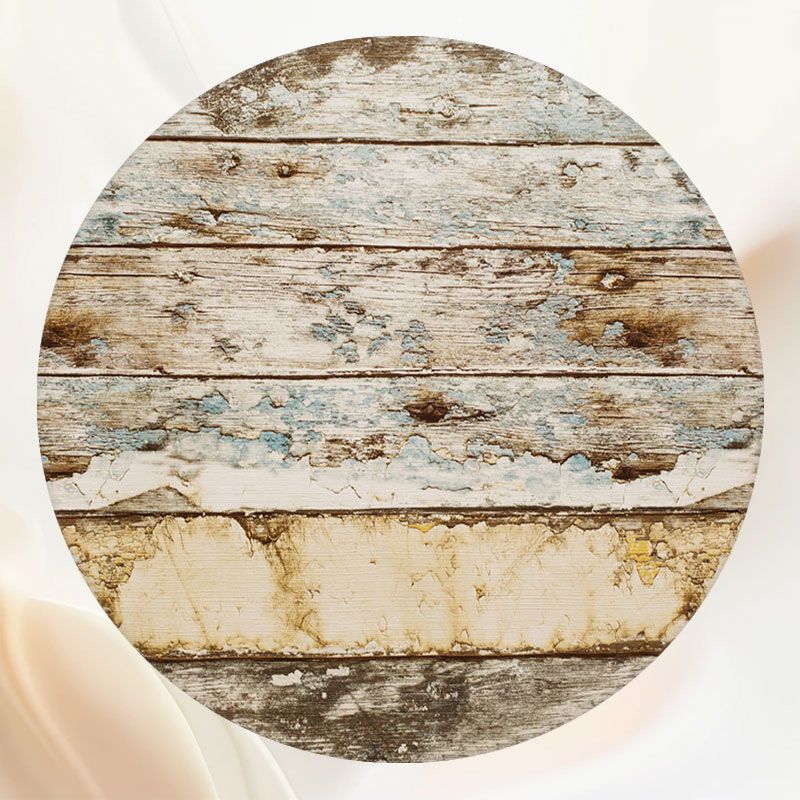 Decayed Old Wooden Planks Round Backdrop - Layoris