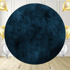 Blue Black Crack Cement Wall Texture Round Backdrop - Layoris