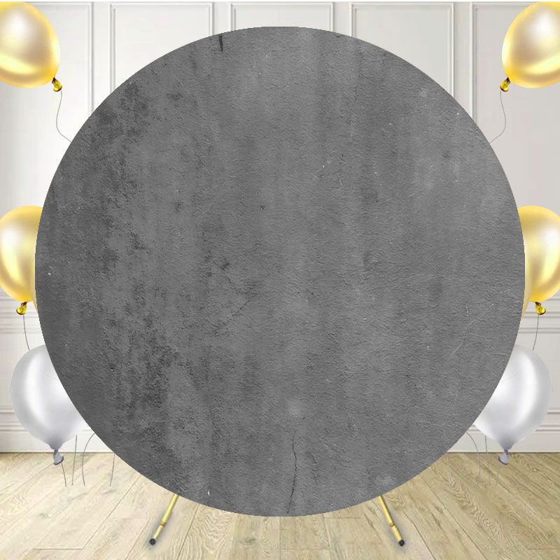 Gray Cement Wall Portrait Circle Backdrop - Layoris