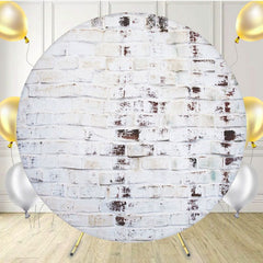 White Brick With Paint Wiped Off Round Backdrop - Layoris