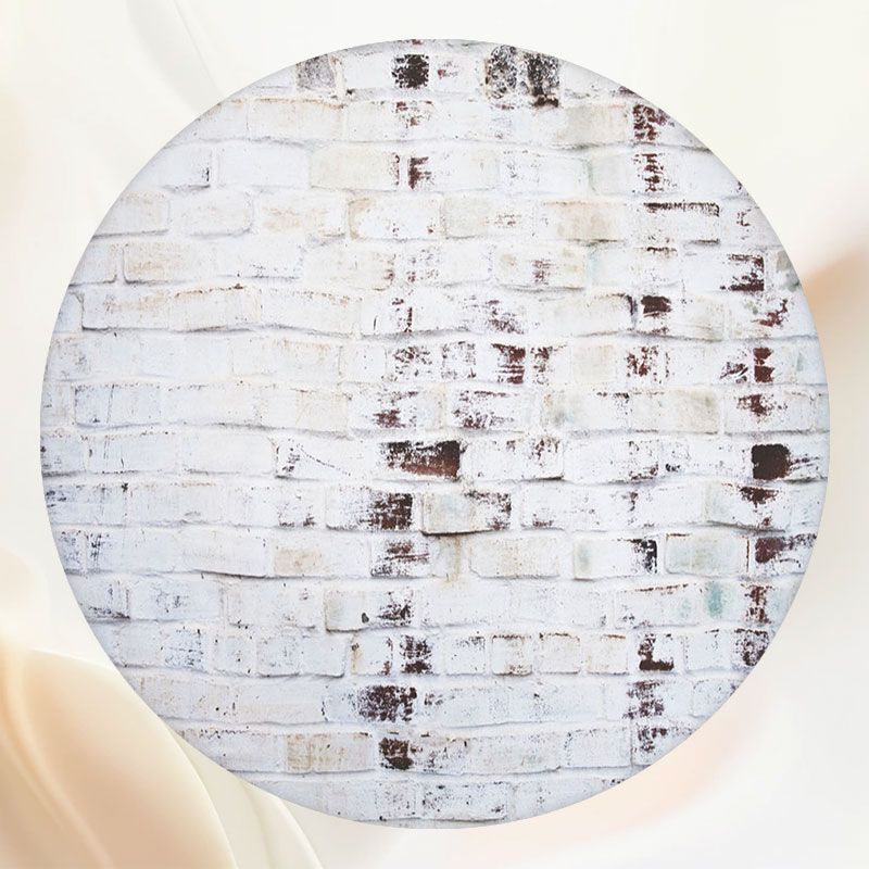 White Brick With Paint Wiped Off Round Backdrop - Layoris