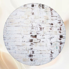 White Brick With Paint Wiped Off Round Backdrop - Layoris
