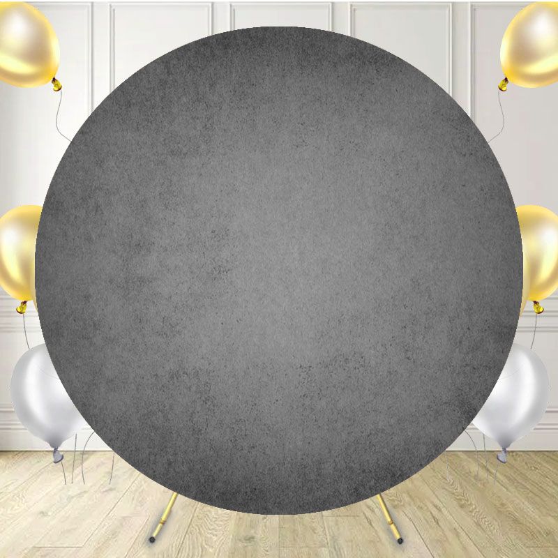 Gray Texture Old Master Abstract Round Backdrop - Layoris