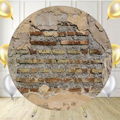 Earthy Red Brick Wall Portrait Round Backdrop - Layoris