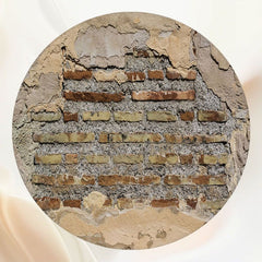 Earthy Red Brick Wall Portrait Round Backdrop - Layoris