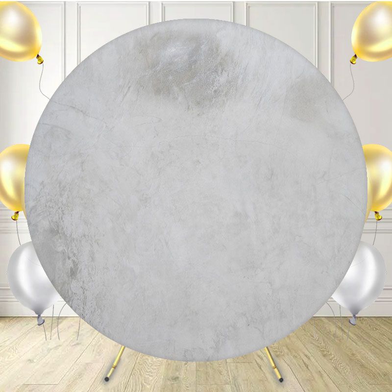 Light Grey Texture Cement Wall Round Backdrop - Layoris