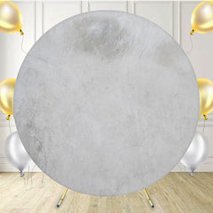 Light Grey Texture Cement Wall Round Backdrop - Layoris