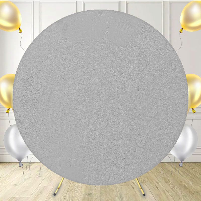 Evenly Painted Gray Wall Circle Backdrop - Layoris