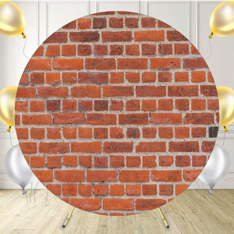 Fashion Red Brick Wall Round Backdrop - Layoris